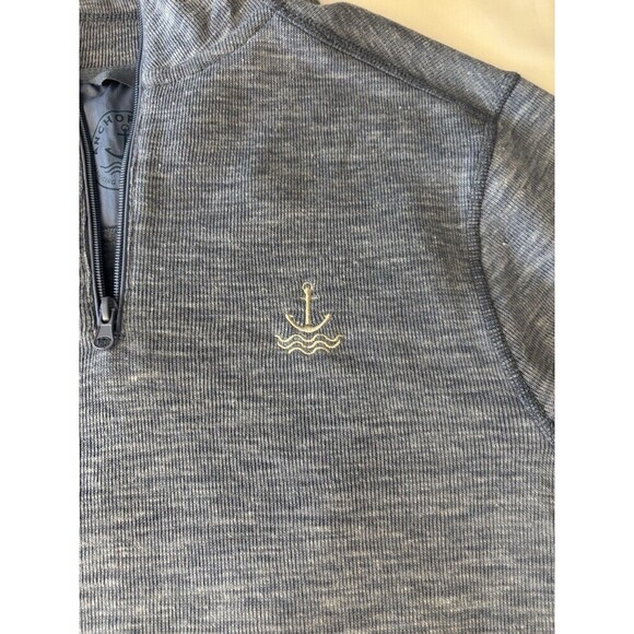 ANCHOR BOYS All Time Mens 1/4 Zip Pullover Medium Heather Blue Long Sleeve Golf - Picture 7 of 13